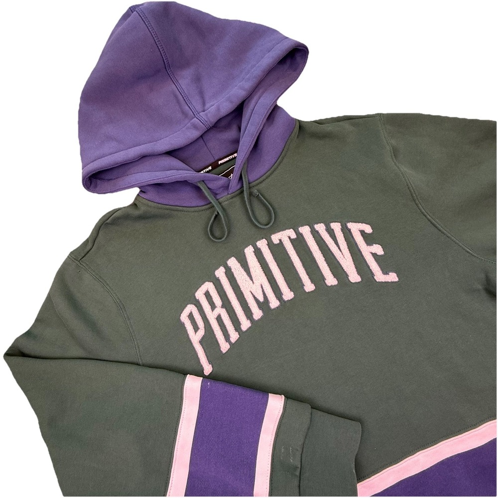 Primitive Skateboarding‎ Men's Hoodie Navy/Green Sz Medium Zip Pockets